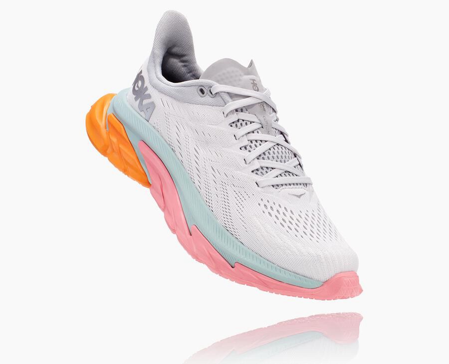 Hoka One One Womens Running Shoes - Clifton Edge - White - NEWI02915